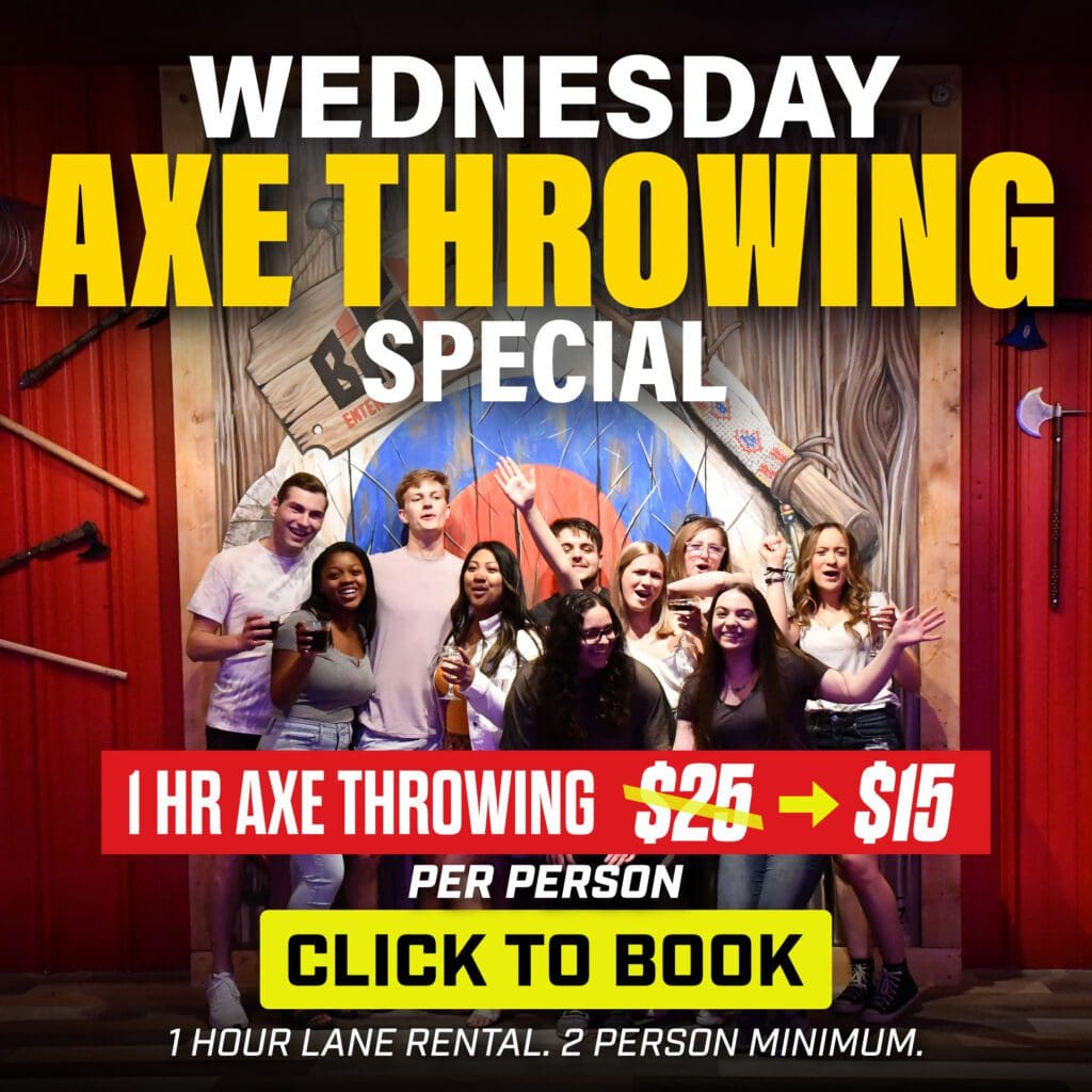 wednesday axe throwing special